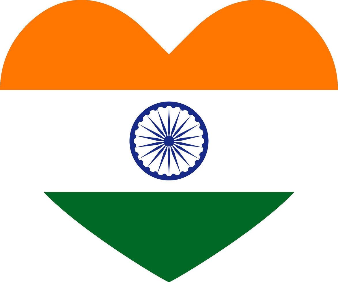 India heart shaped icon flag illustrator national vector