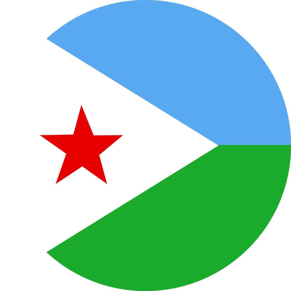 Djibouti flag illustrator national of round vector
