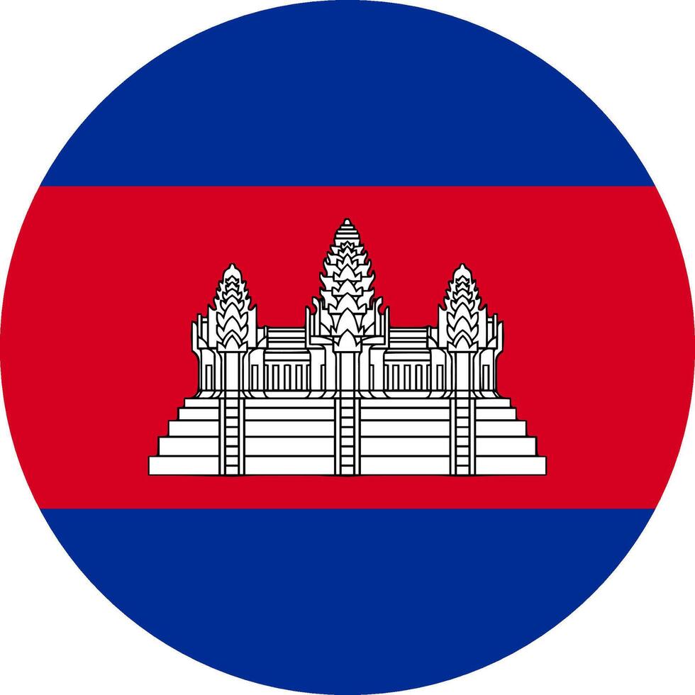 Cambodia flag illustrator national of round vector