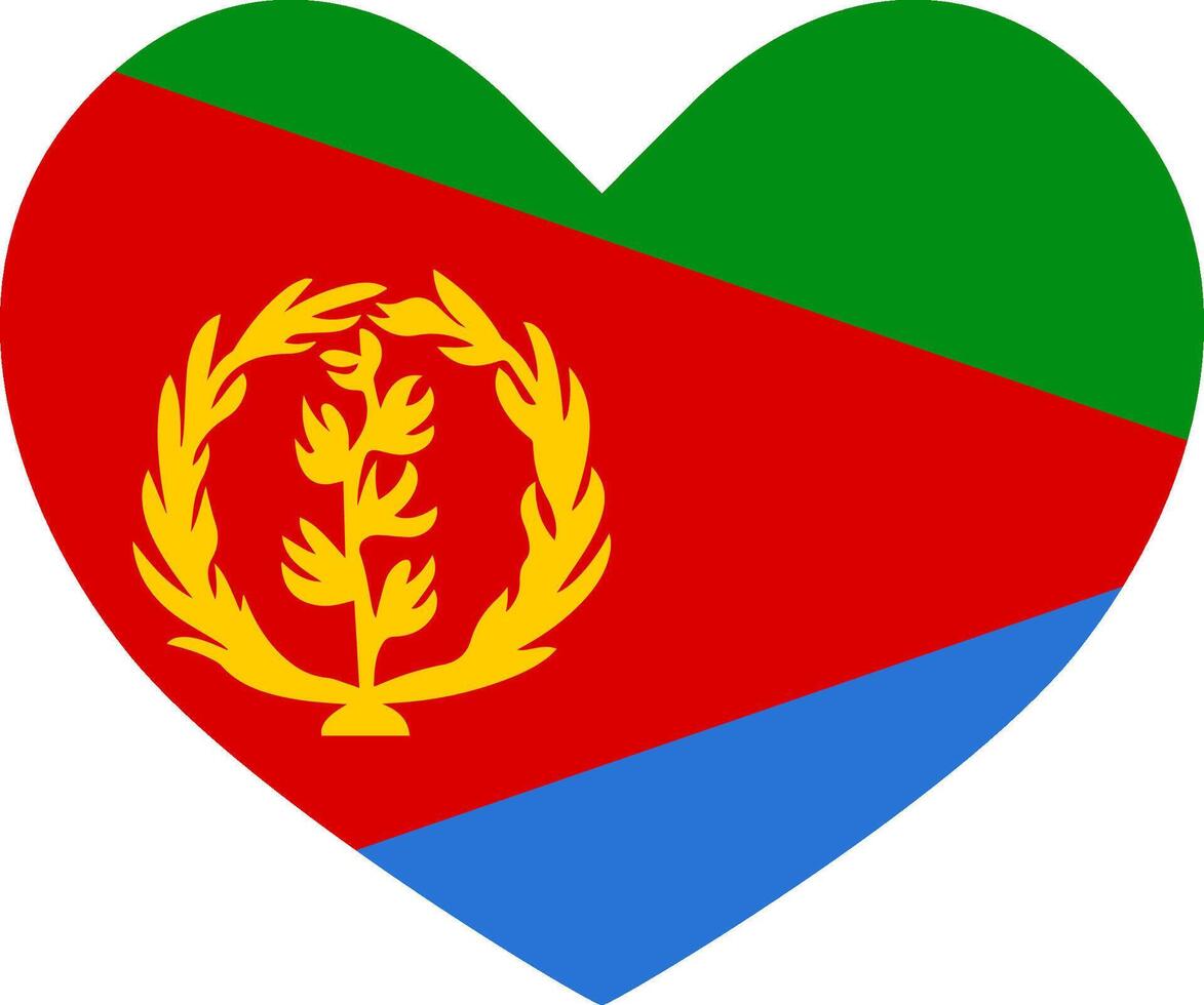 Eritrea heart shaped icon flag illustrator national vector