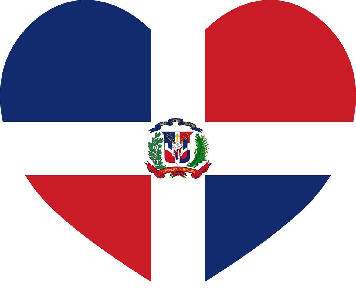 Dominican Republic heart shaped icon flag illustrator national vector