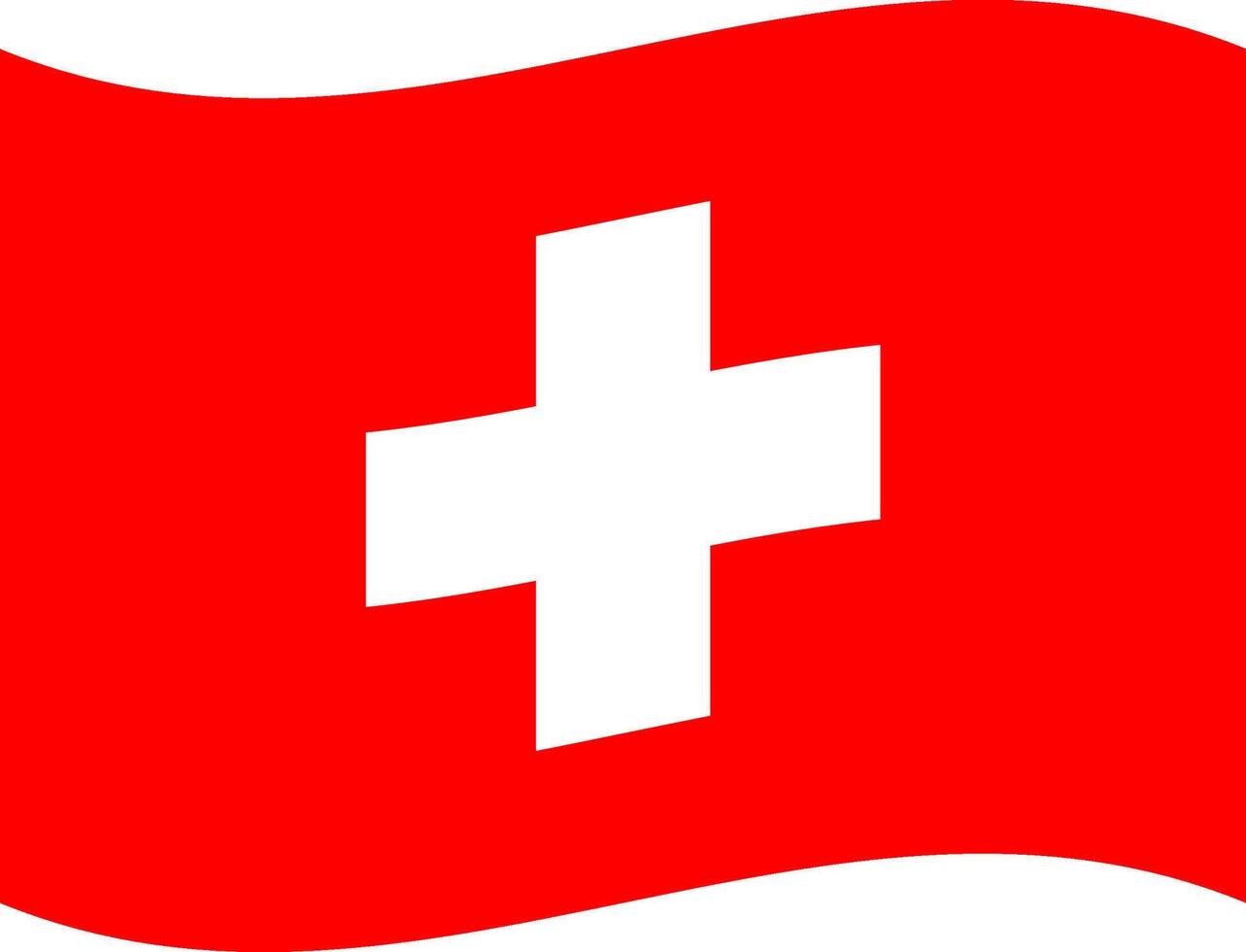 Switzerland waving flag illustrator of national icon vector