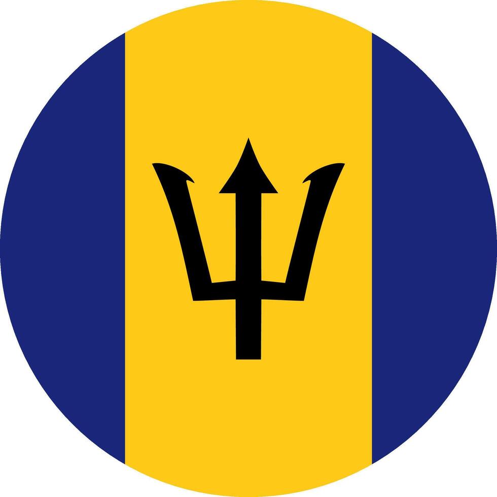 Barbados flag illustrator national of round vector