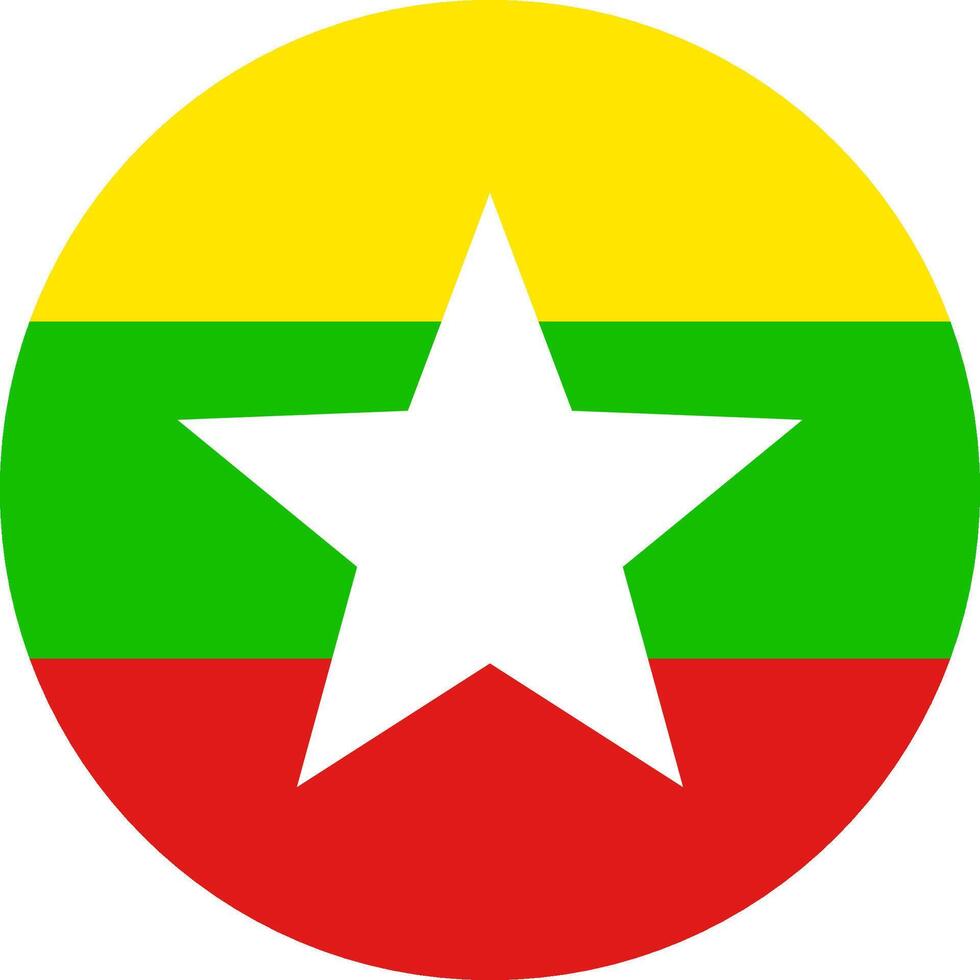 Myanmar flag illustrator national of round vector