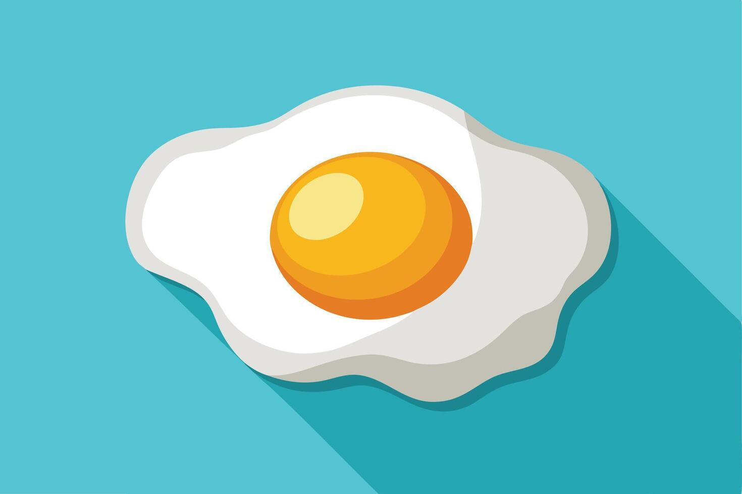 Delicious Fried Egg with Sunny-Side Up Yolk on a Turquoise Background A Simple, Appealing Food Illustration vector