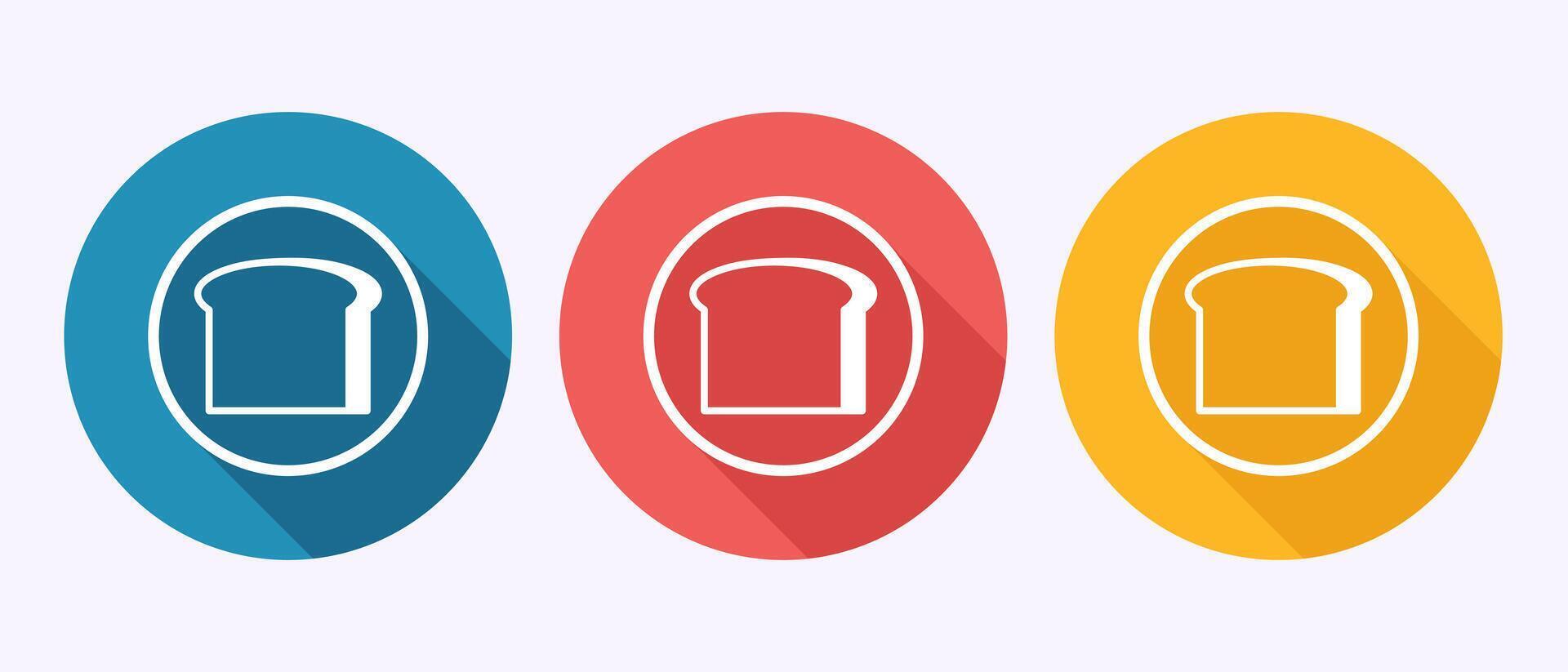 Bread icon design illustration, bakery symbol in shadow button design vector