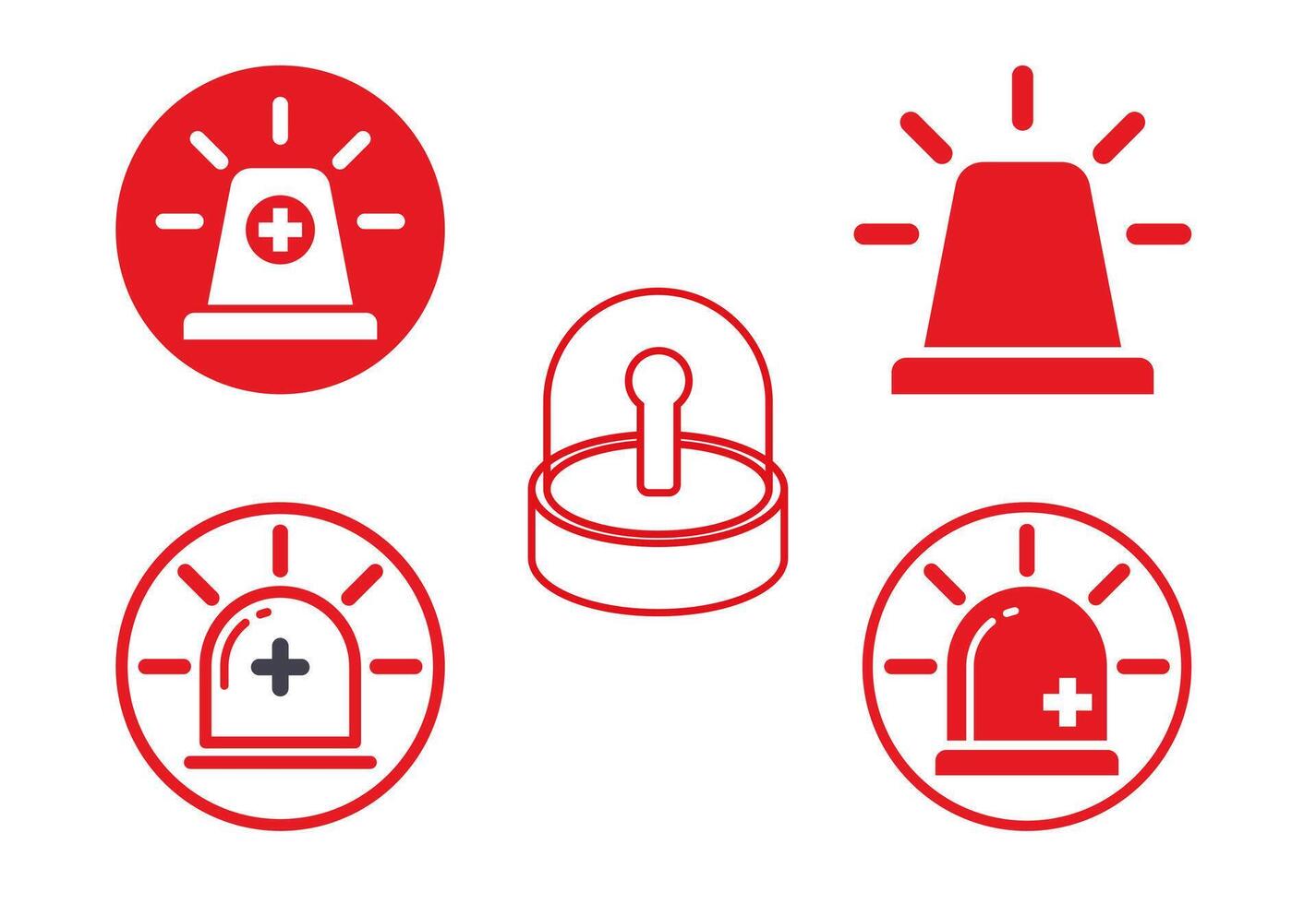 Emergency siren icon, Ambulance emergency siren icon sign vector
