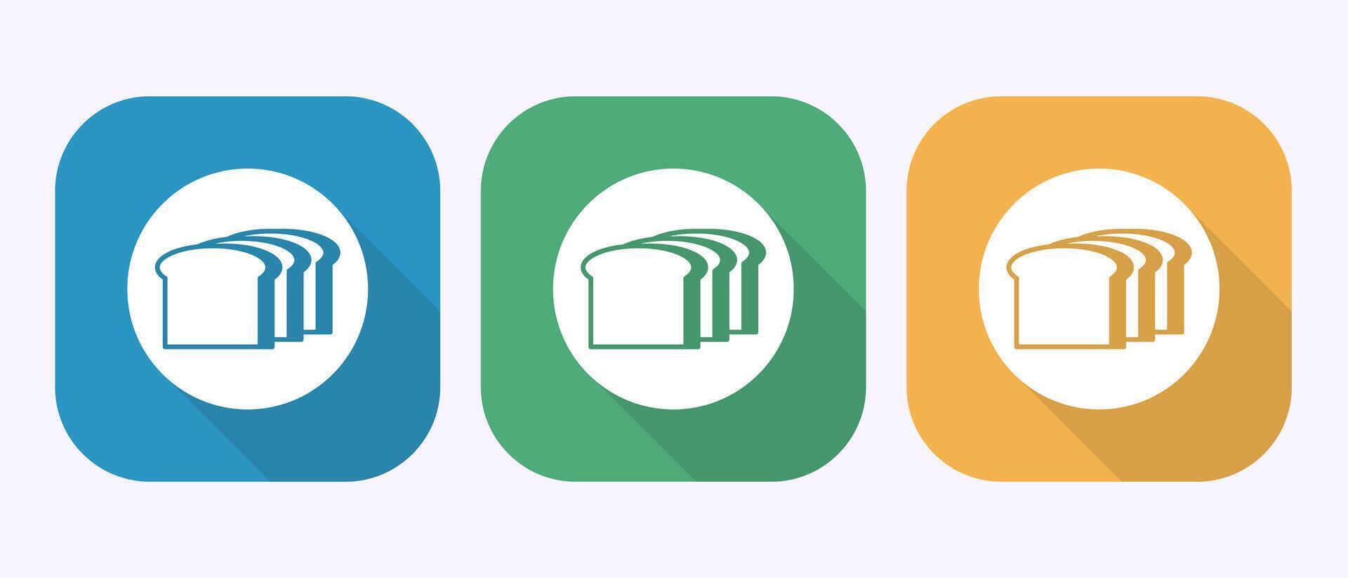 Bread icon design illustration, bakery sign in shadow button design vector