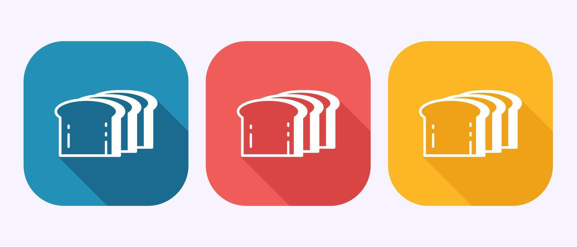 Bread icon illustration, bakery sign in shadow button design vector