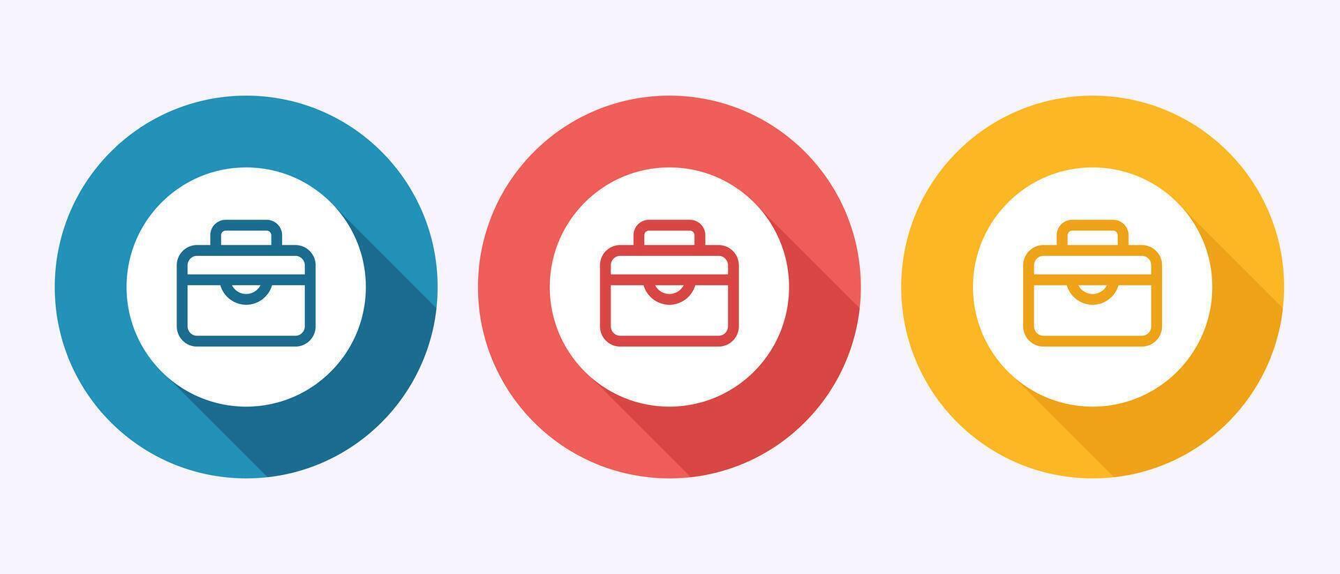 Briefcase icon illustration, Bag icon sign for apps and websites in shadow vector