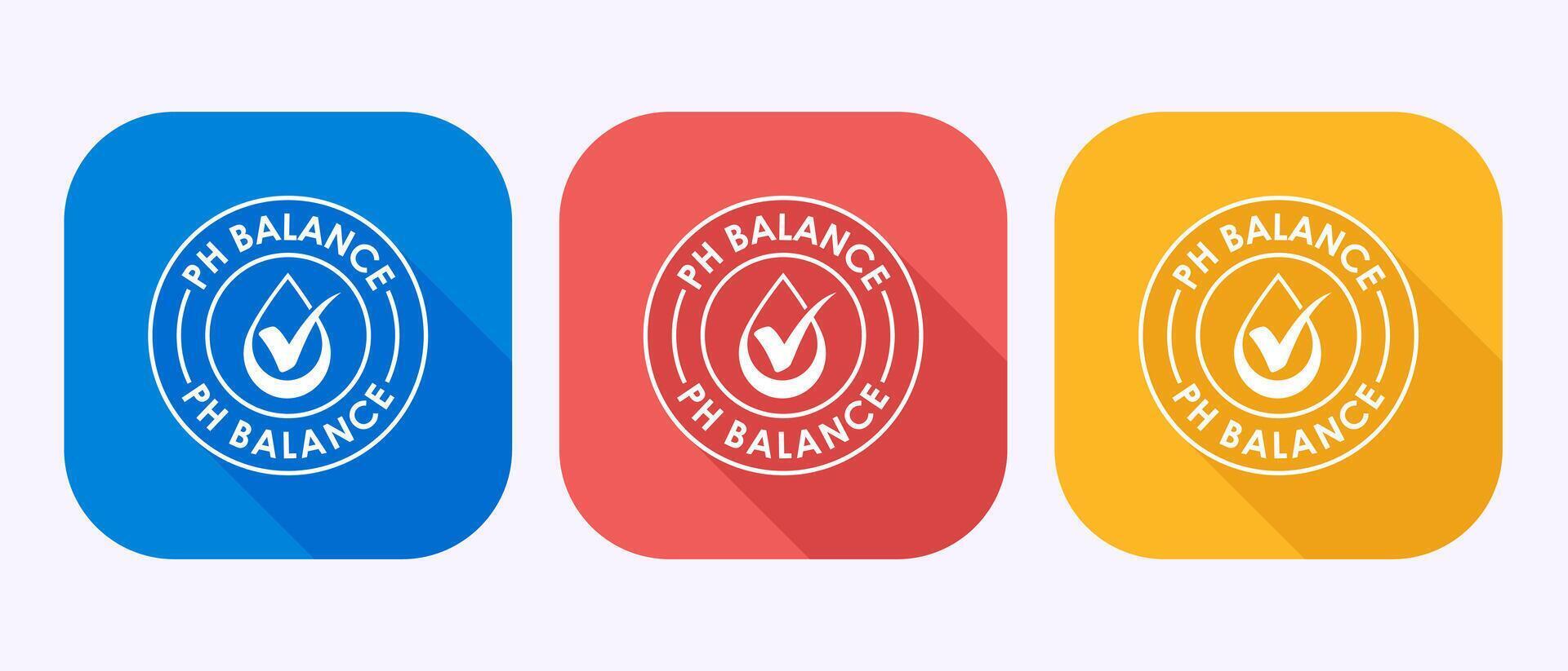 PH balance icon design. Neutral PH balance icon sign, Free acidity concept in shadow button design vector