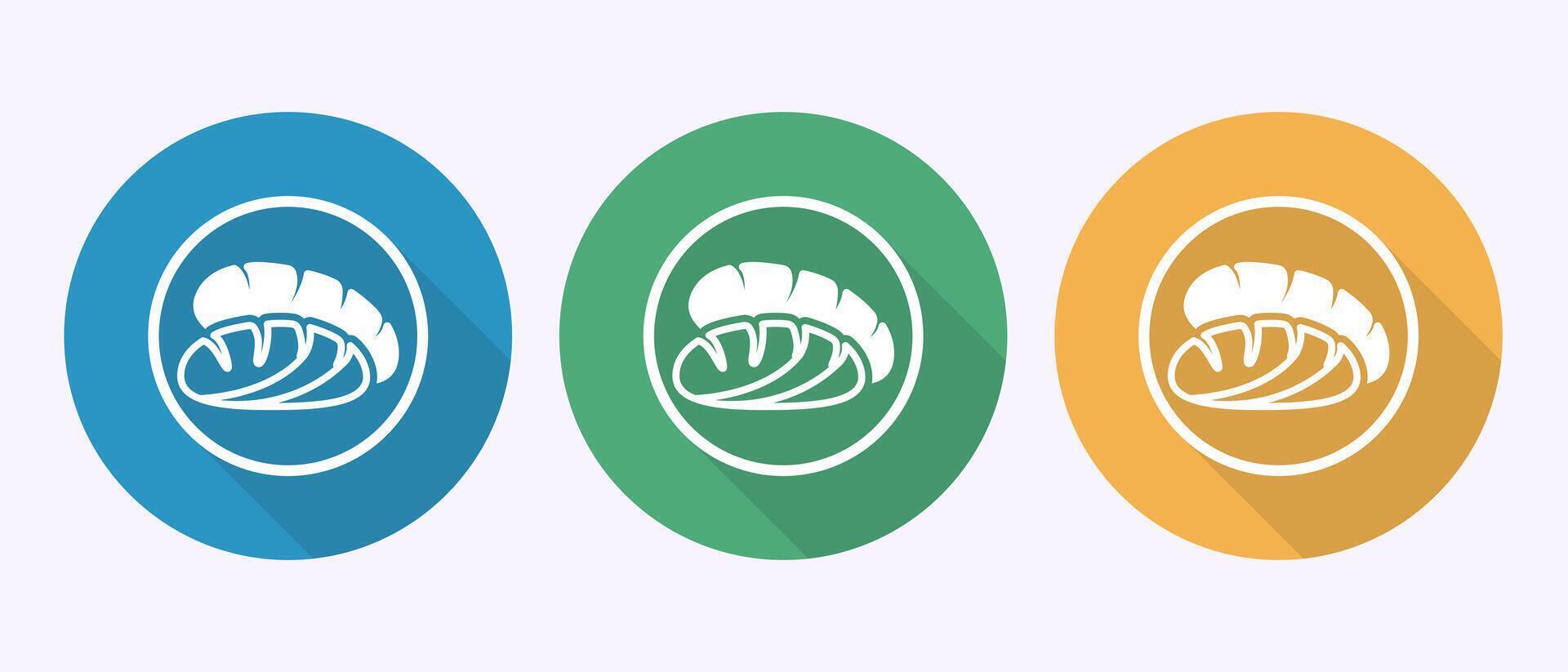 Bread icon design , bakery sign symbol in shadow button design vector