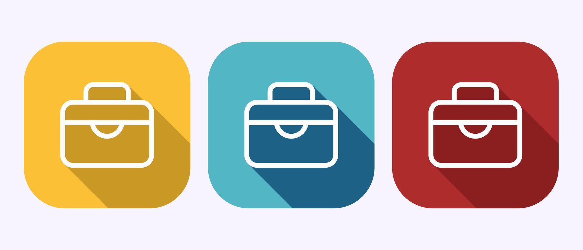 Briefcase icon illustration, Bag icon for apps and websites in shadow vector
