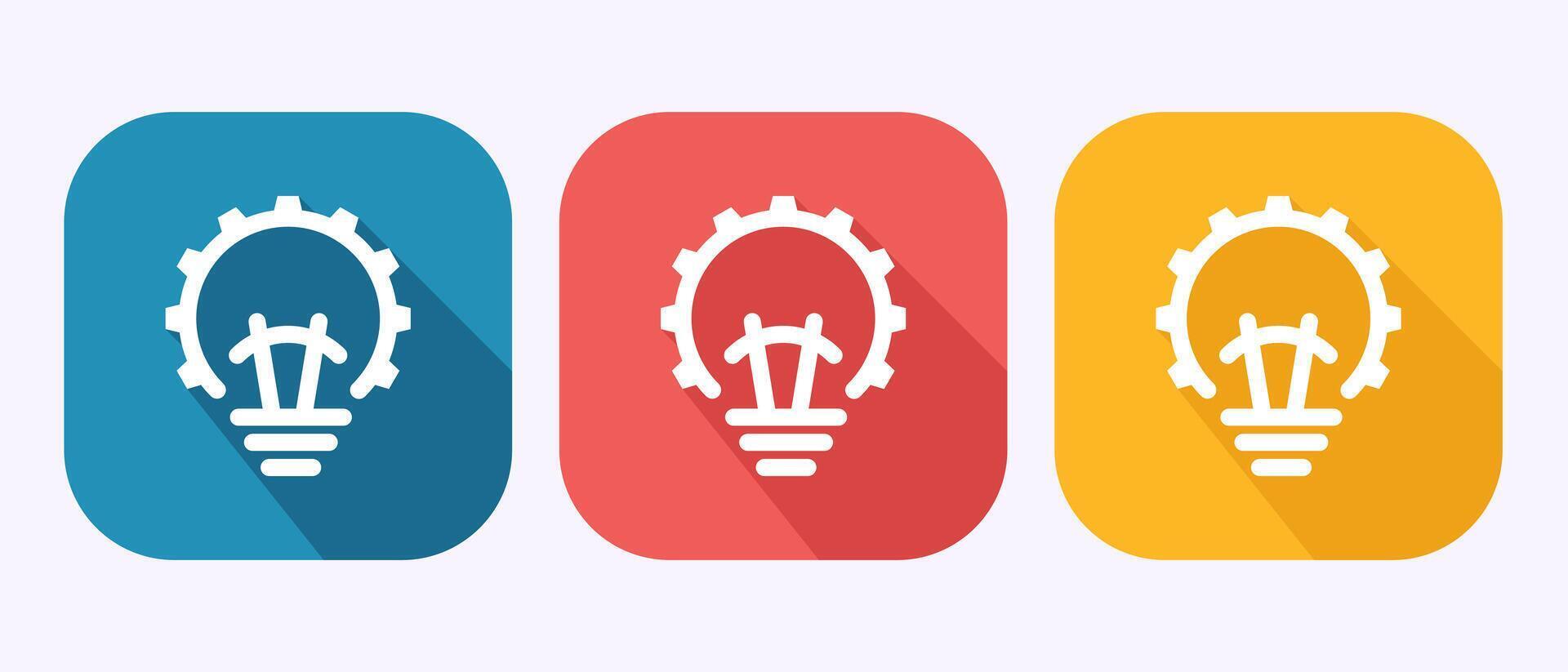 Electric light bulb icon design, Creative idea icon in shadow button design vector