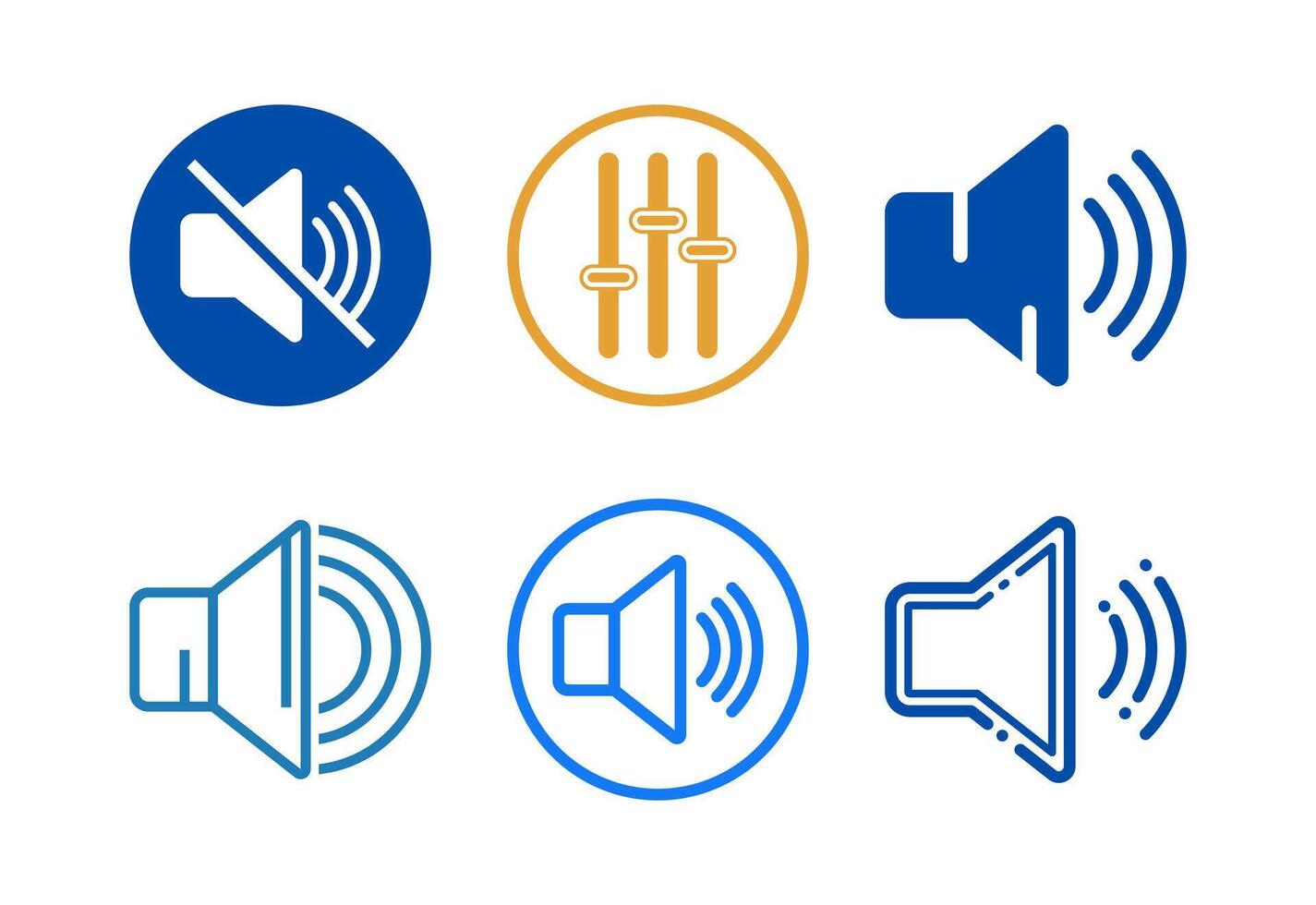 Volume icons set design, Sound icon for apps and websites vector