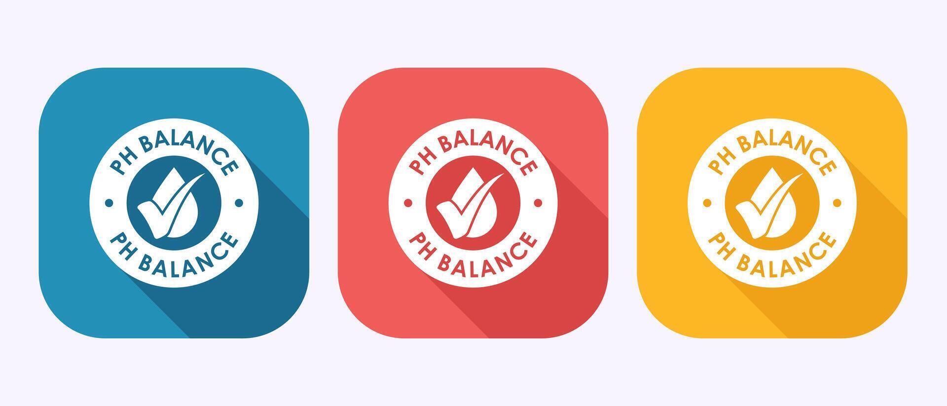 PH balance icon design. Neutral PH balance icon, Free acidity concept in shadow button design vector