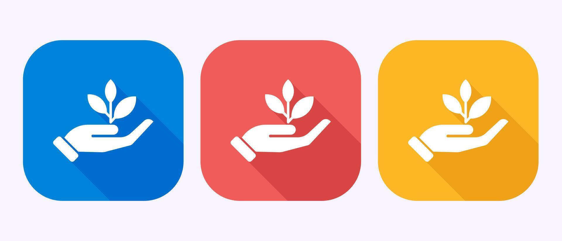 Plant icon design, Sprout icon sign in shadow button design vector