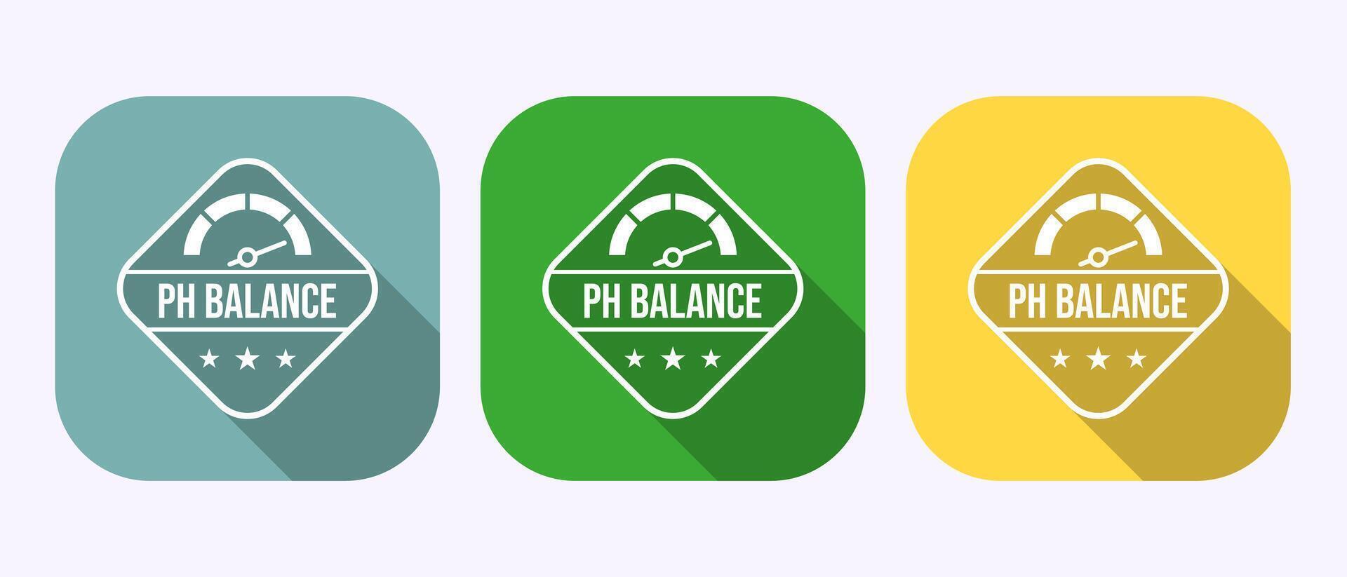 PH balance icon illustration. Neutral PH balance icon, Free acidity concept in shadow button design vector