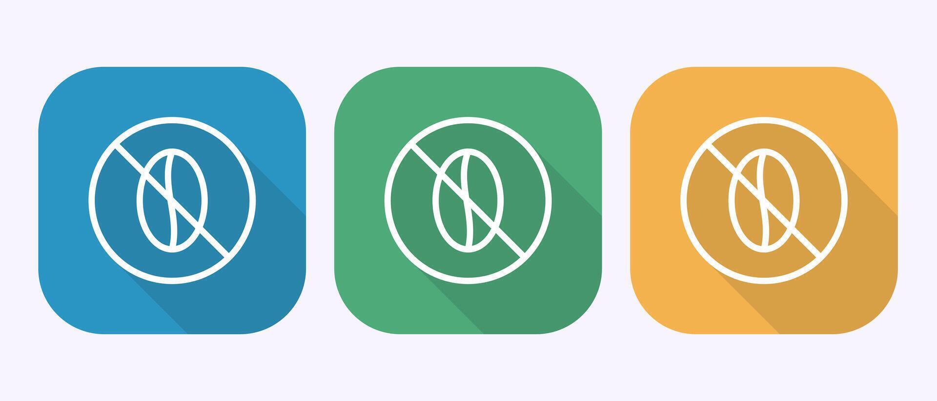 Caffeine free icon design, No caffeine badge sticker in shadow button design vector