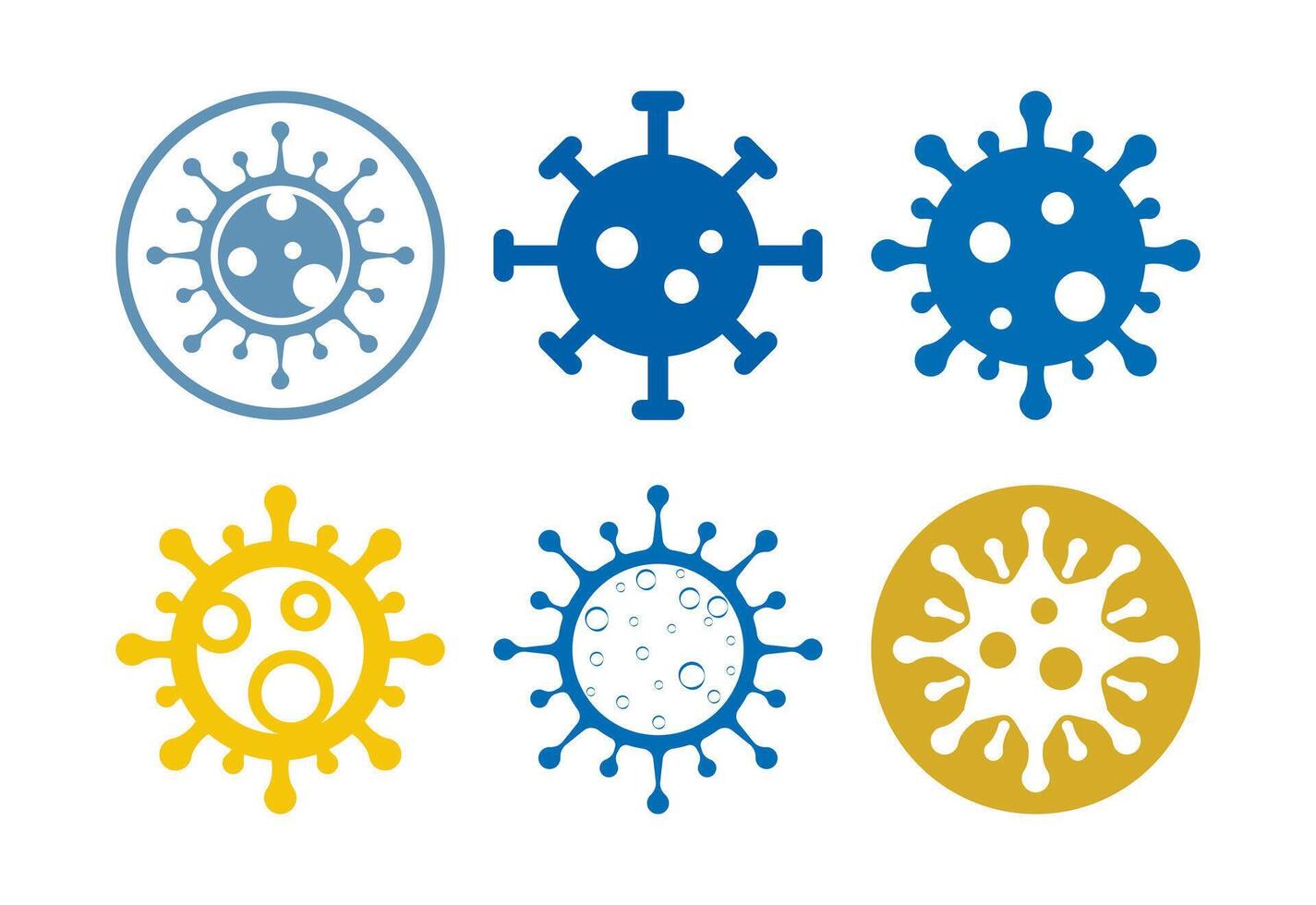 Virus, bacteria icons set design. Microbe bacteria sign vector