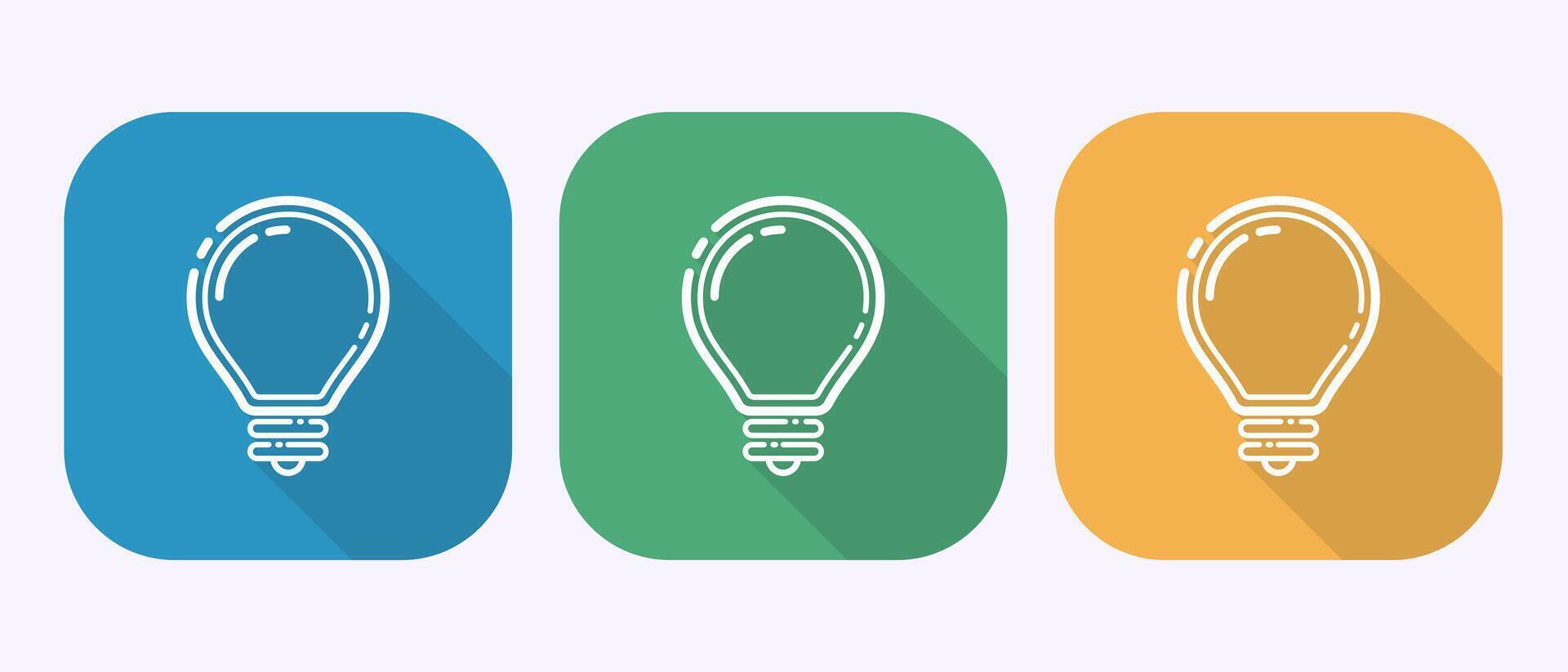 Electric light bulb icon design, Creative idea icon sign symbol in shadow button design vector