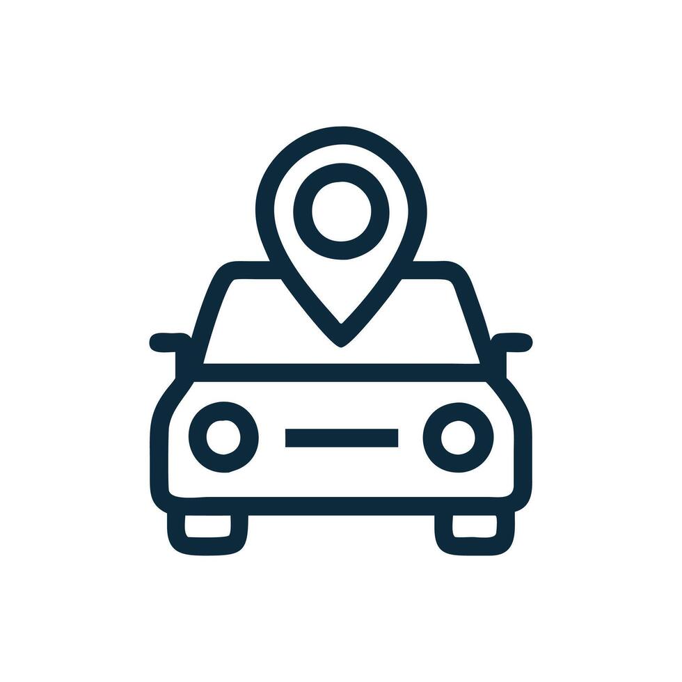 Car with location pin Icon vector