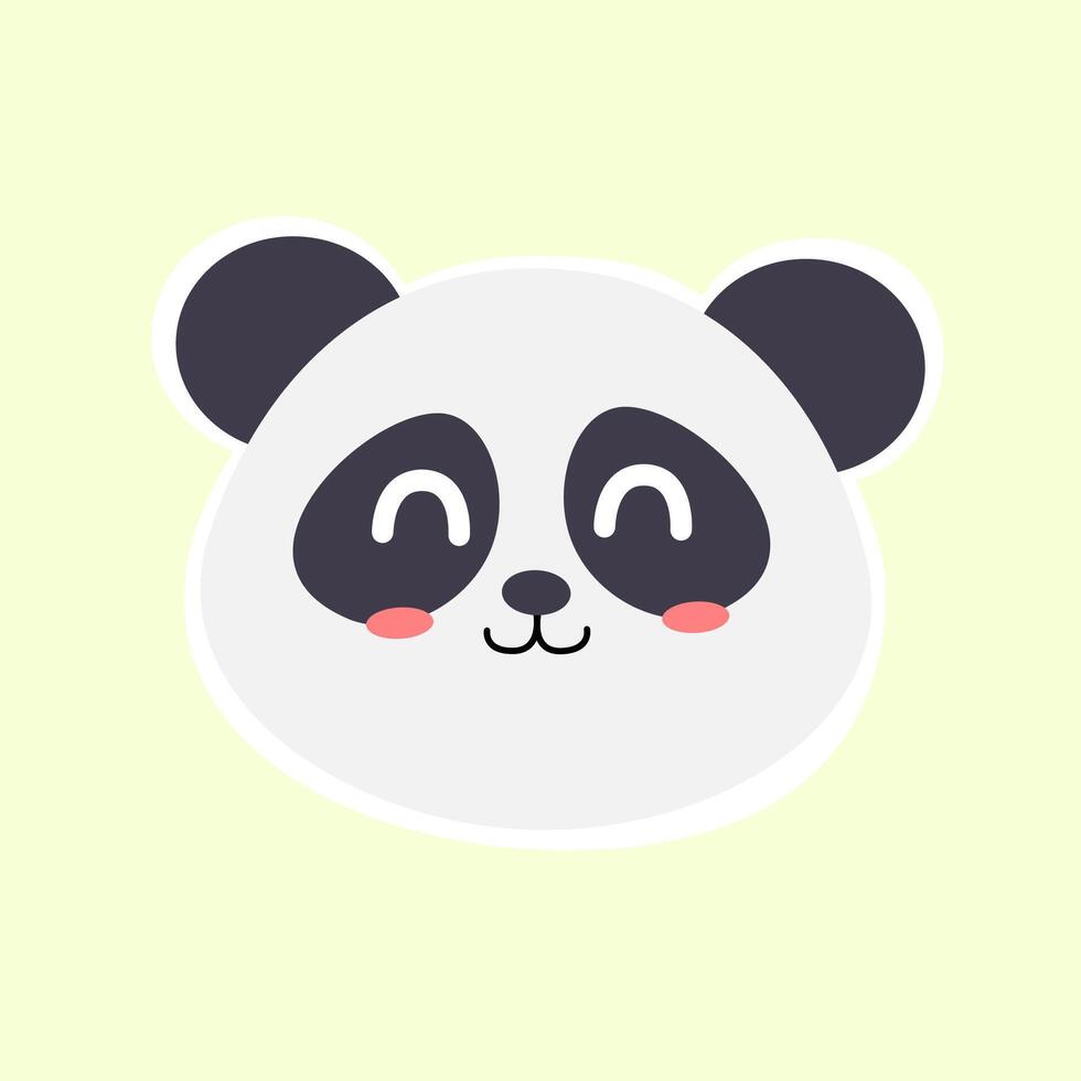 Cute panda face illustration vector