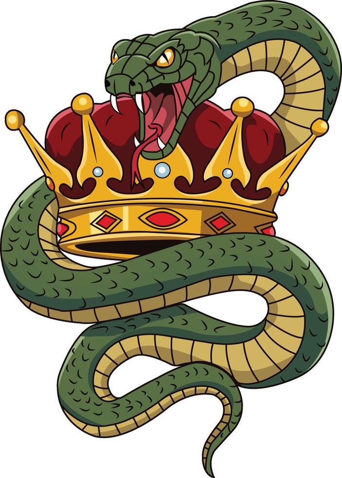 Crowned snake illustration vector
