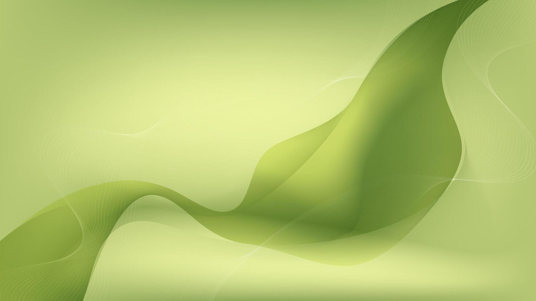 minimalist green fluid with wave gradient colorful background vector