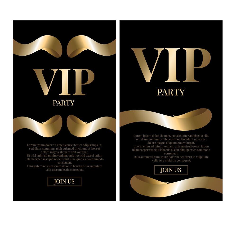 VIP Gold Invitation Card Design vector