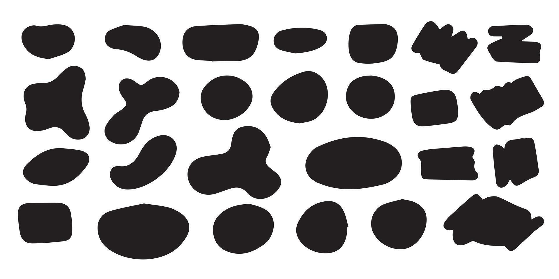 Set of brush strokes, various shapes. Collection of hand drawn different graphic elements. EPS 10. vector