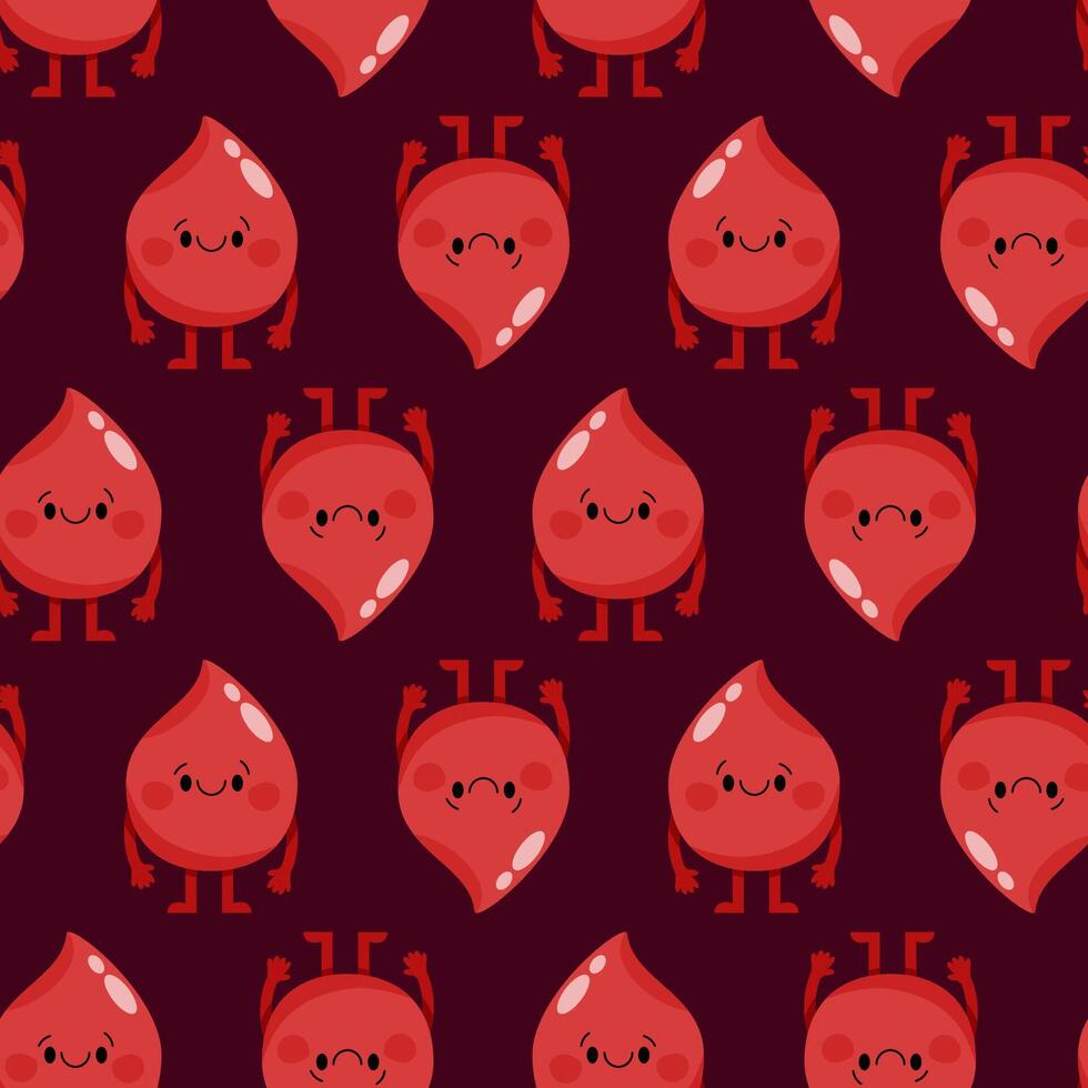 Cute red droplet pattern design vector