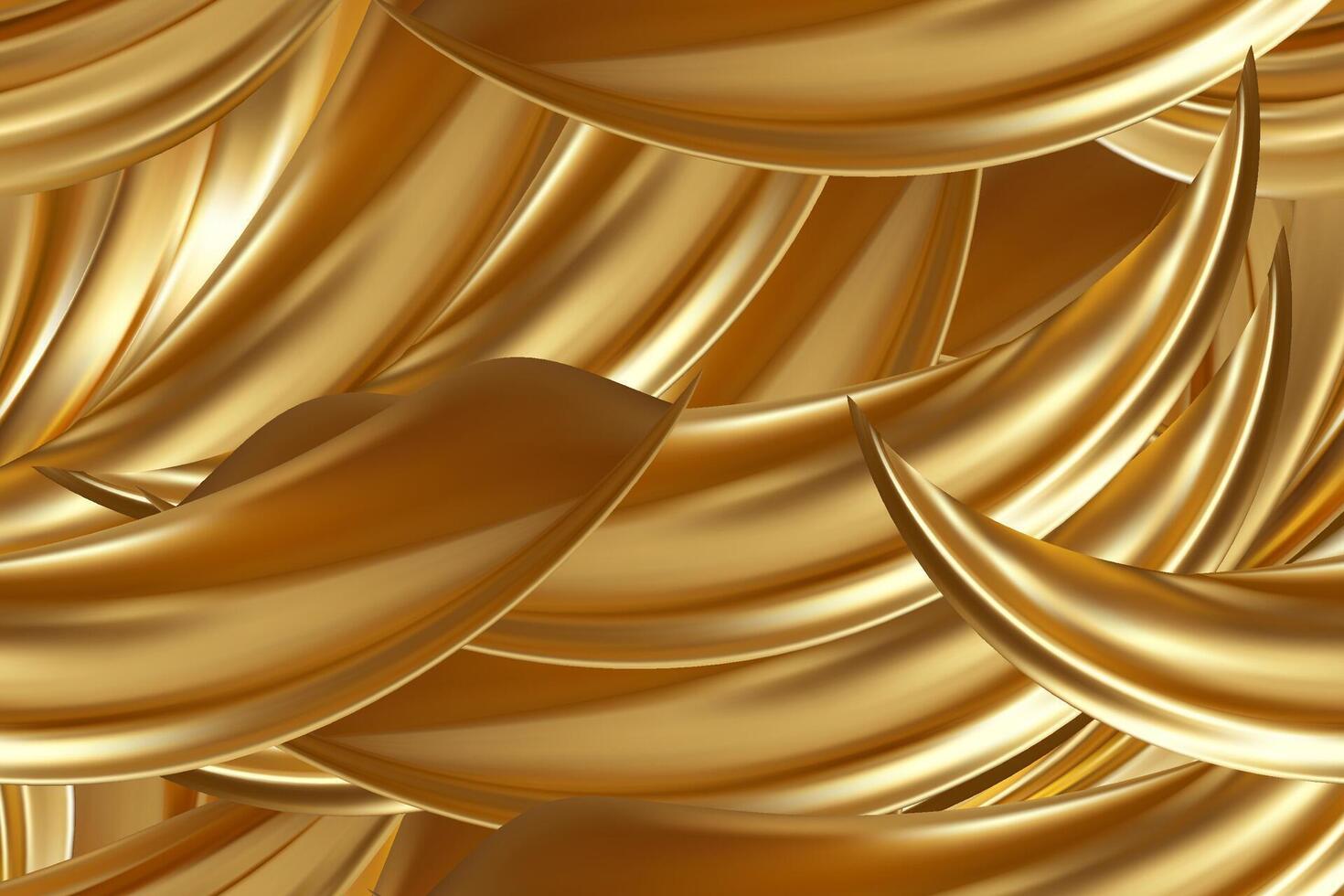 Golden waves texture background vector
