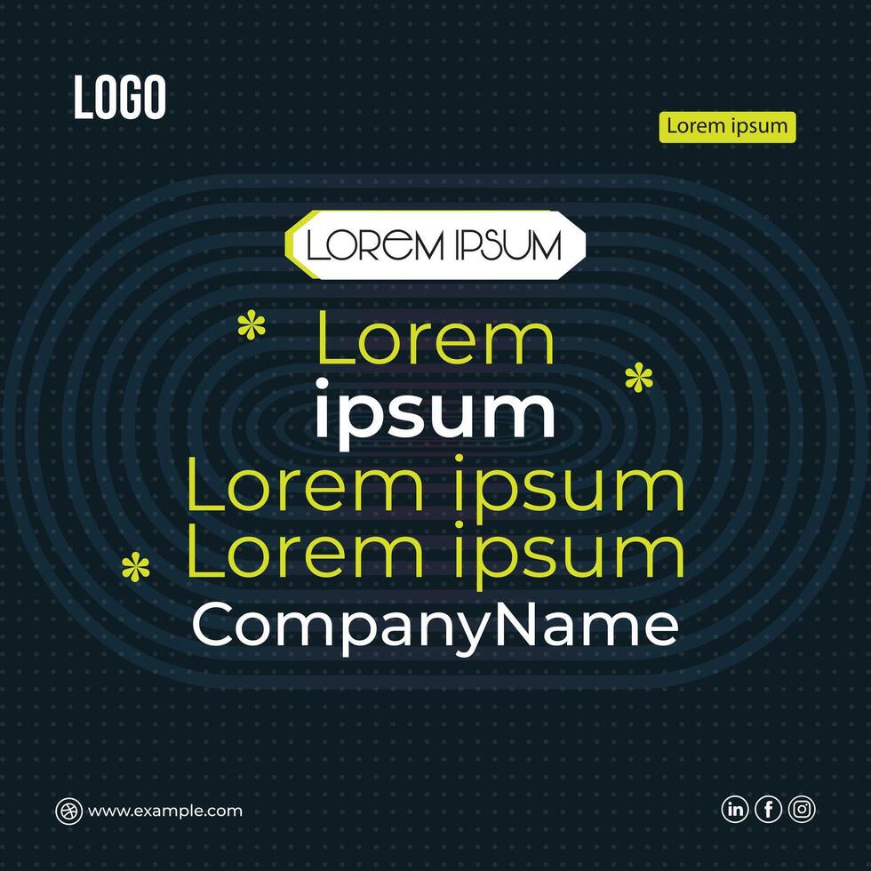 Social media creative design with a dark background vector