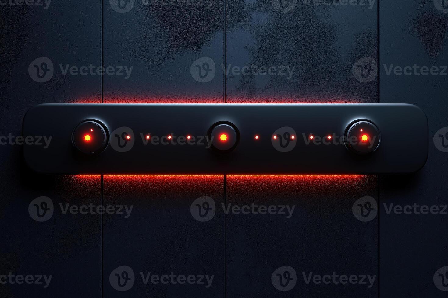Futuristic control panel glowing on dark background photo
