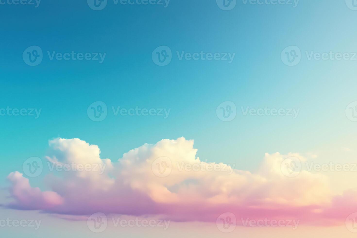 Pastel pink and turquoise cloudscape creating a dreamlike atmosphere photo