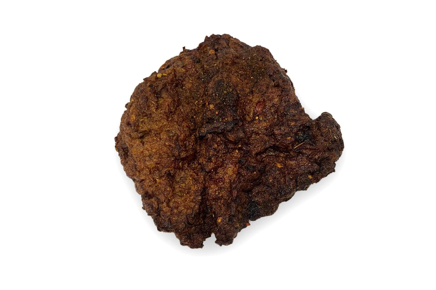 Yummy , juicy and fresh beef chappal kebab isolated on white background looking yummy photo