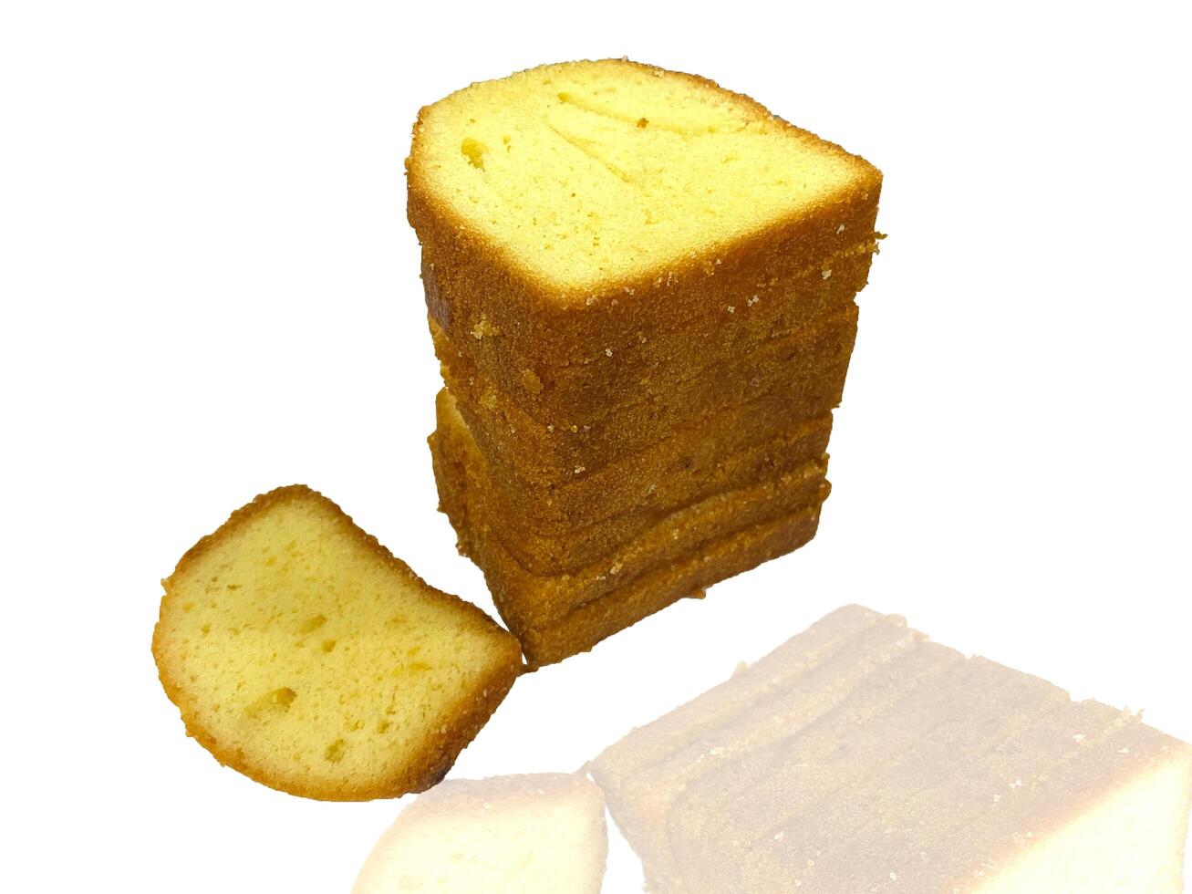 Tasty sweet cakes stack isolated on the white background photo