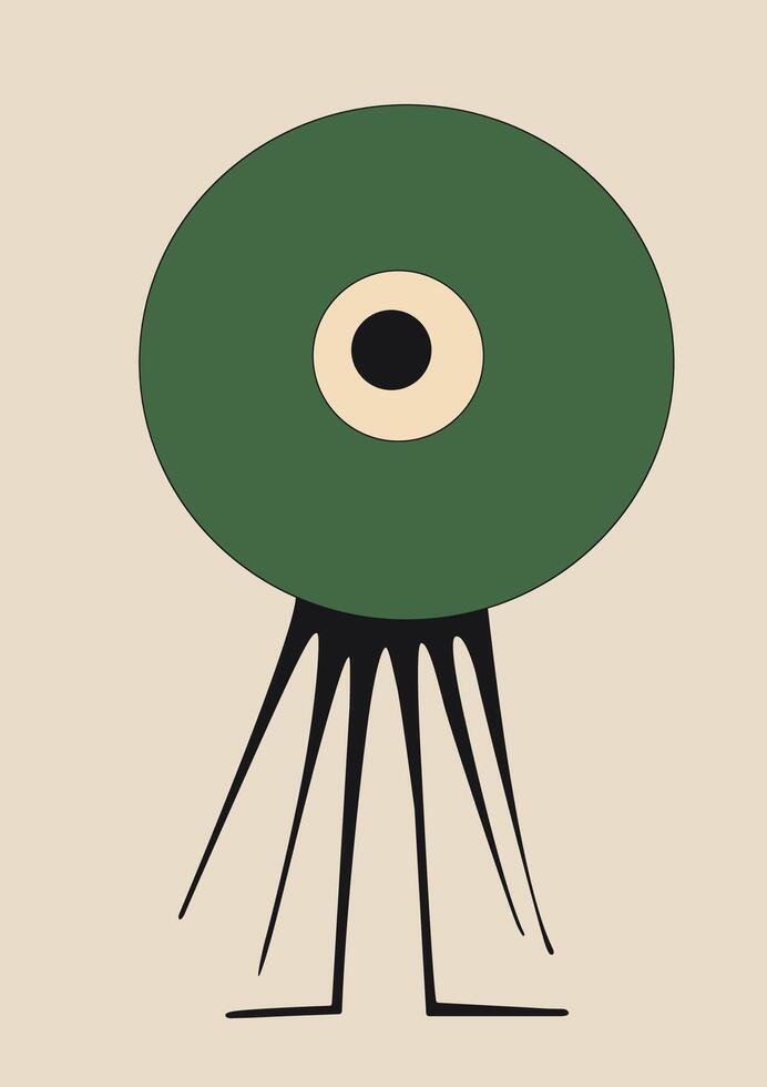 Cartoon character Abstract Painting with Geometric Shapes. vector