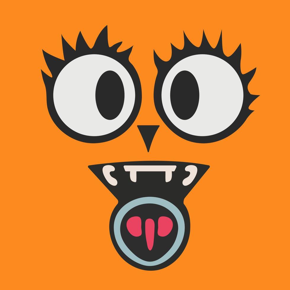 Funny Cartoon Emotion. Graphic Design. vector