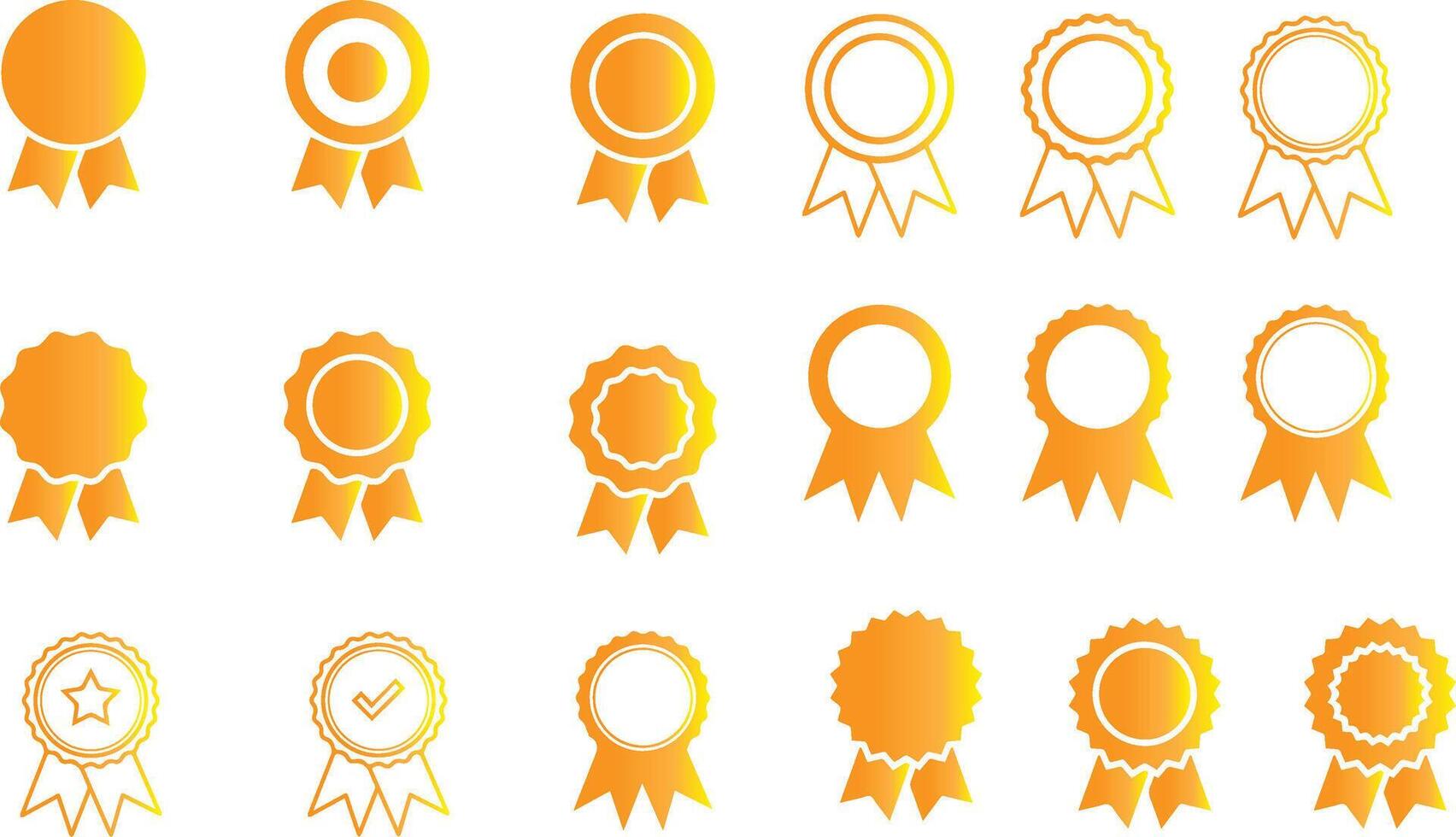 gold award ribbons vector
