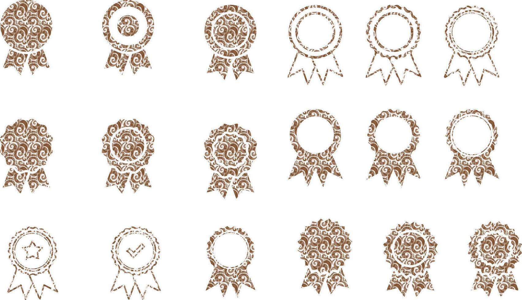 set of award ribbons background vector
