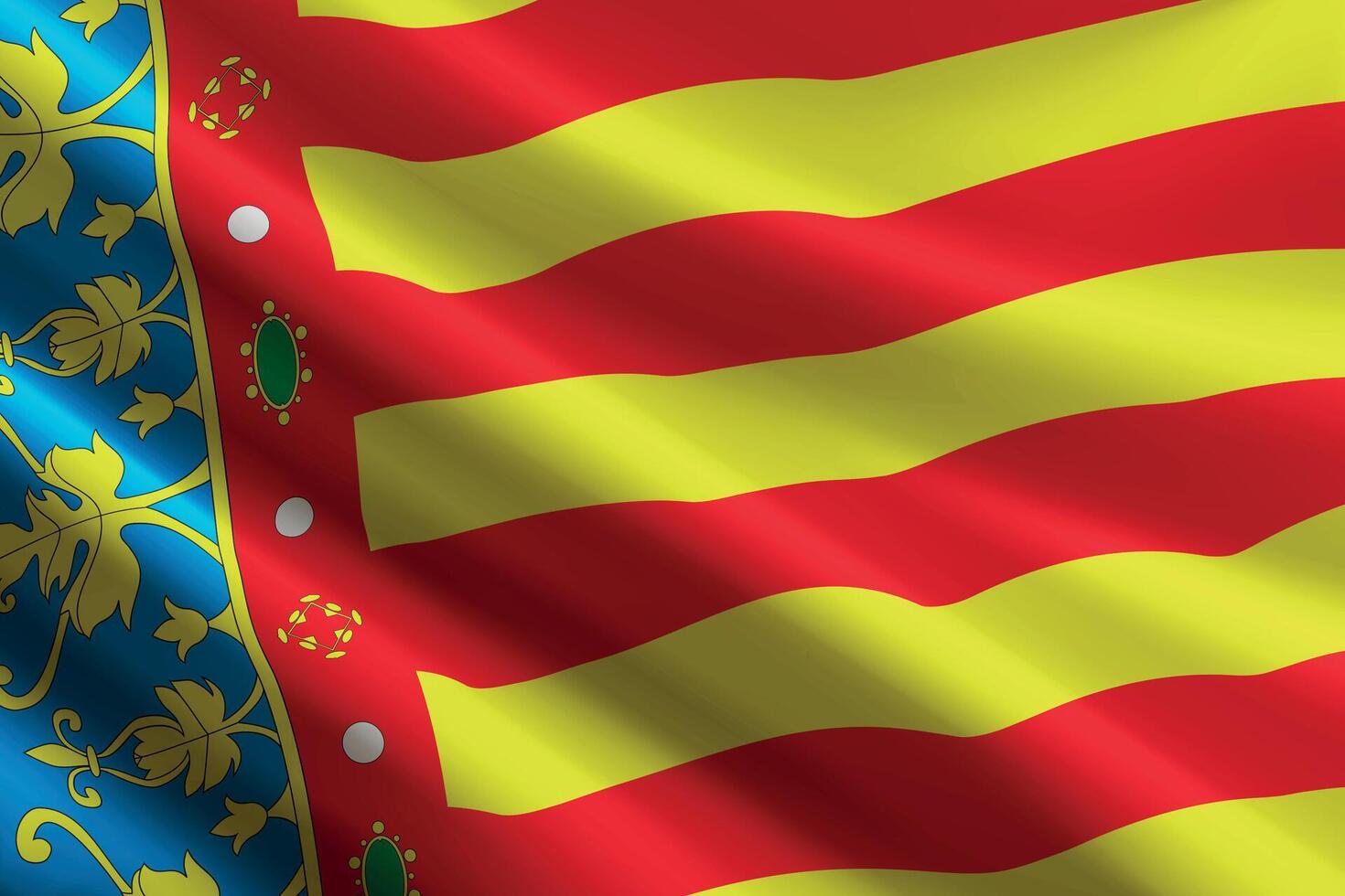 Valencia flag with red and yellow stripes vector