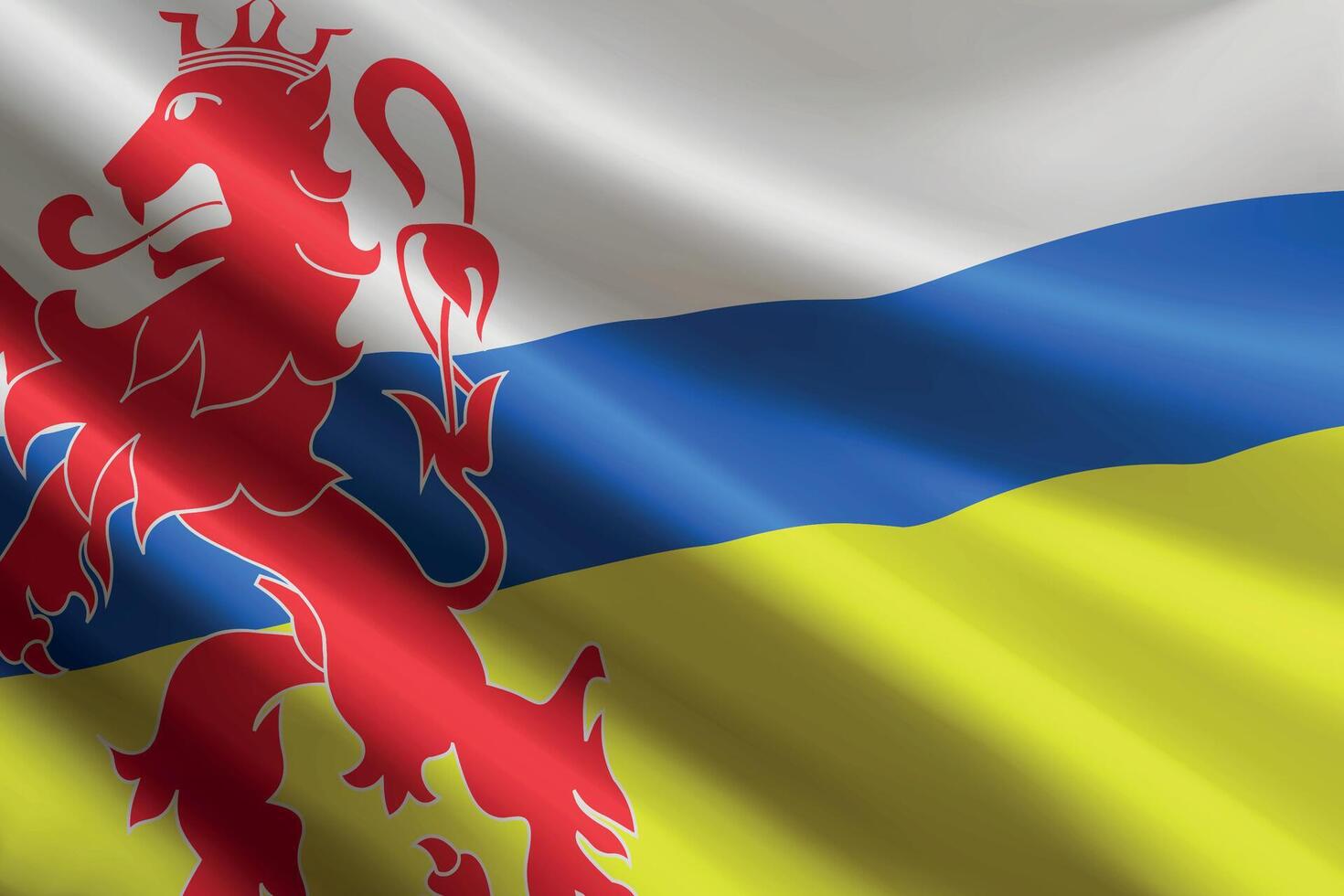 Limburg flag waving in the wind. Province of Netherlands vector
