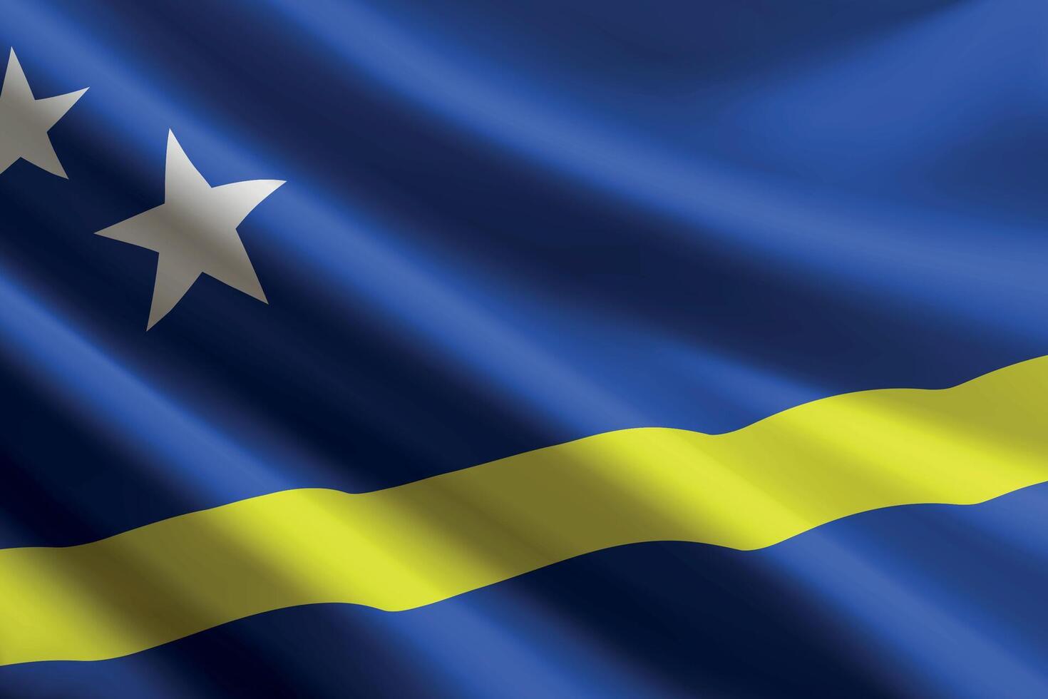Curacao flag waving in the wind. Province of Netherlands vector