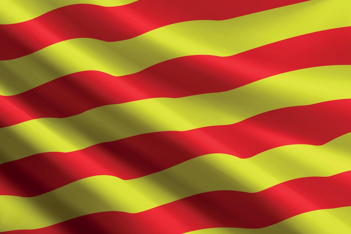 Catalonia flag waving in the wind. autonomous community of Spain vector