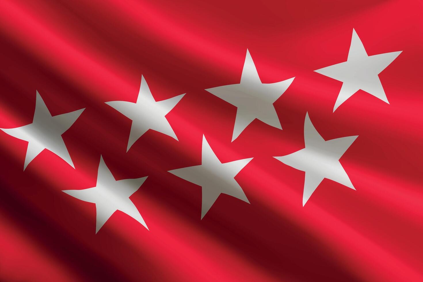 Madrid flag waving in the wind. autonomous community of Spain vector