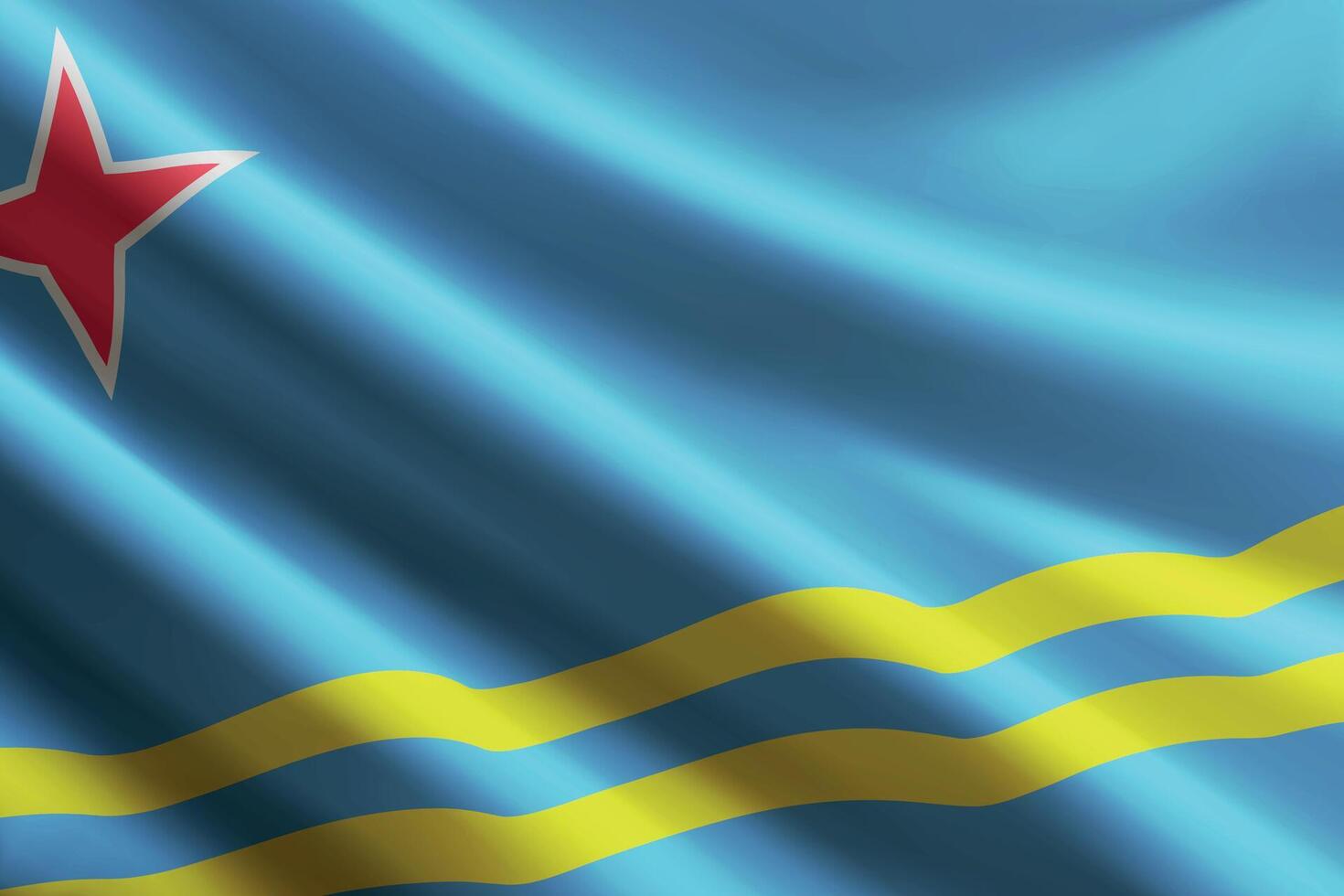Aruba flag waving in the wind. Province of Netherlands vector