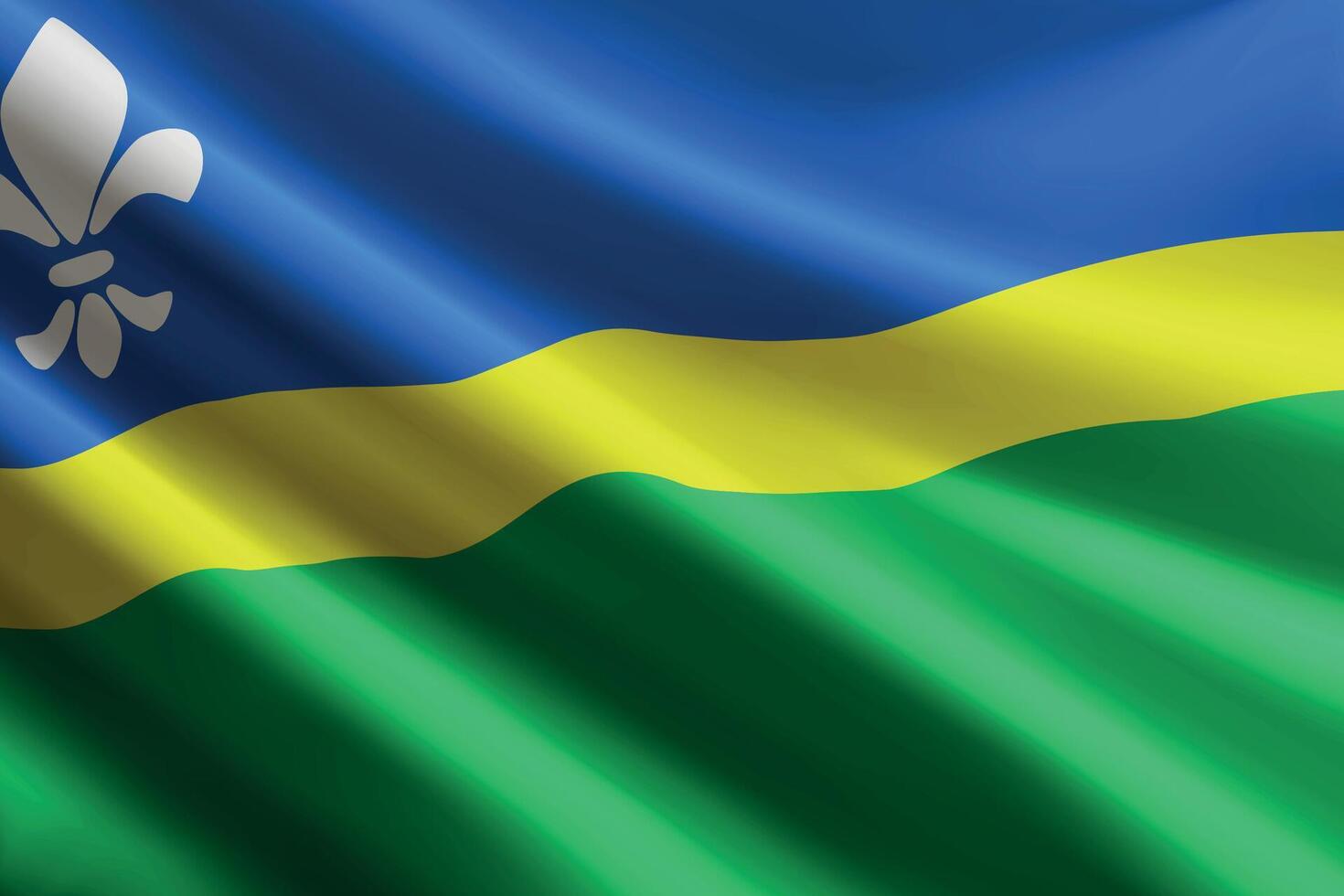 Flevoland flag waving in the wind. Province of Netherlands vector