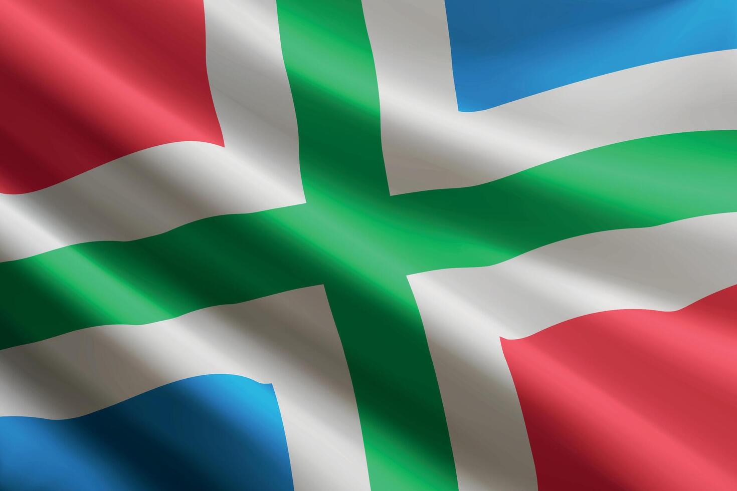 Groningen flag waving in the wind. Province of Netherlands vector